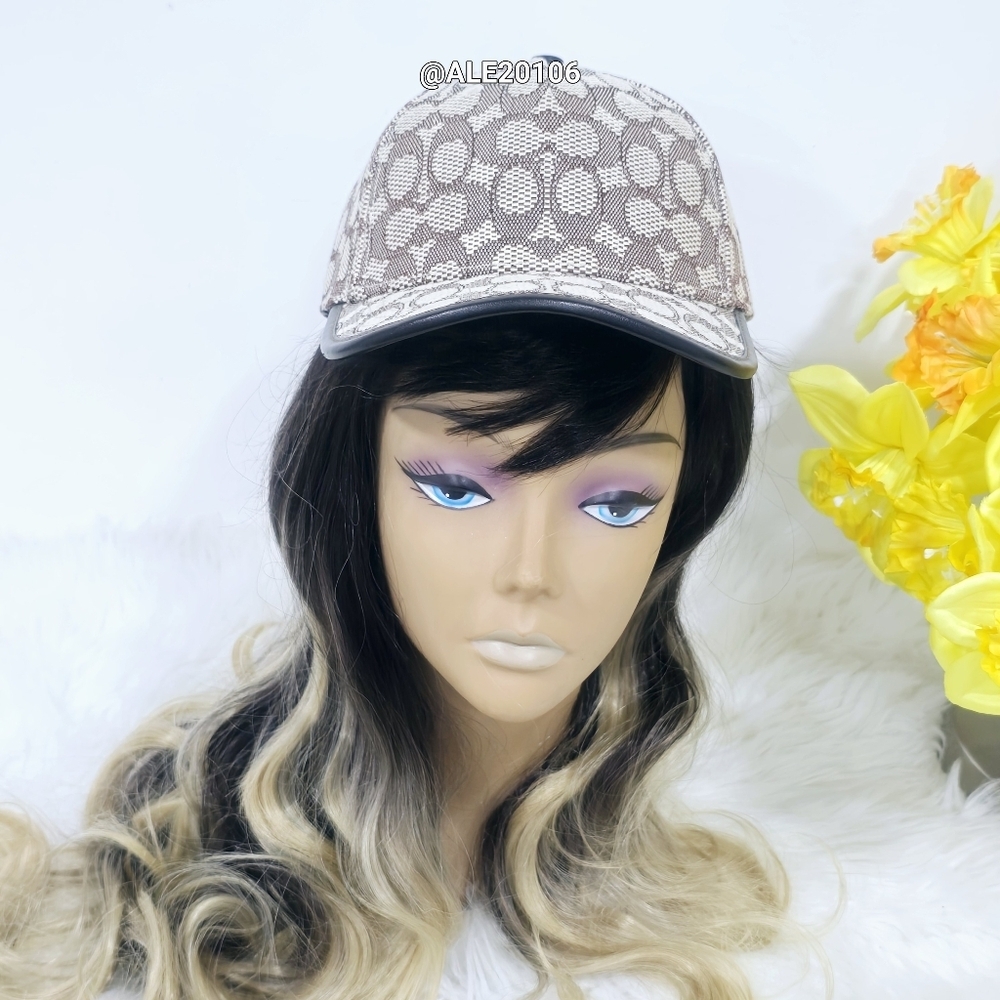 Coach Black and Brown Patterned Hat Unisex - Picture 9 of 10